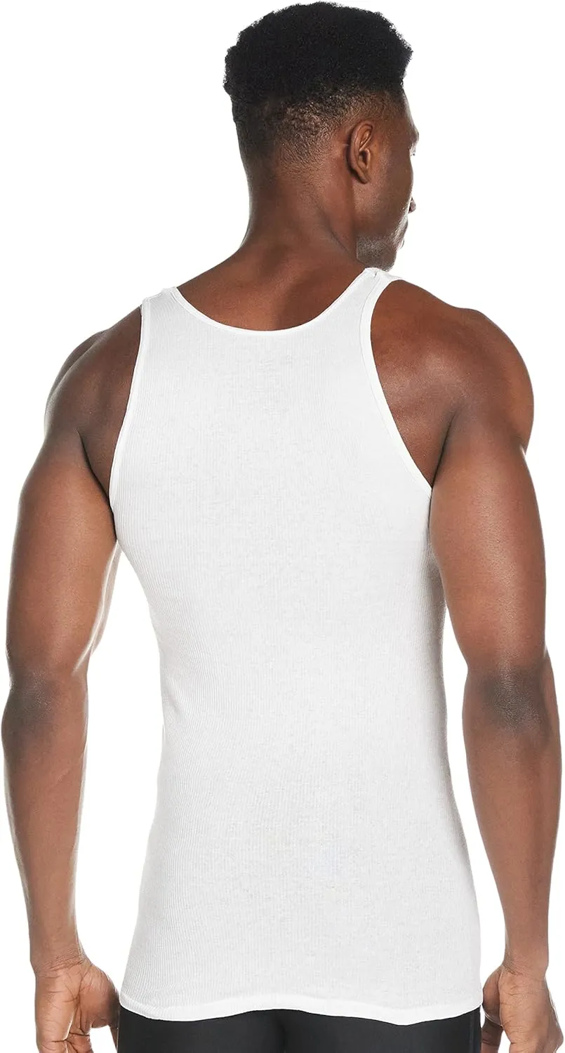 Hanes Men's Lightweight Cotton Moisture-Wicking Tank Undershirts (6 Pack)