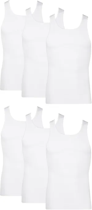Hanes Men's, Moisture-Wicking Ribbed, Lightweight Cotton Tank Undershirts, Multi-Pack
