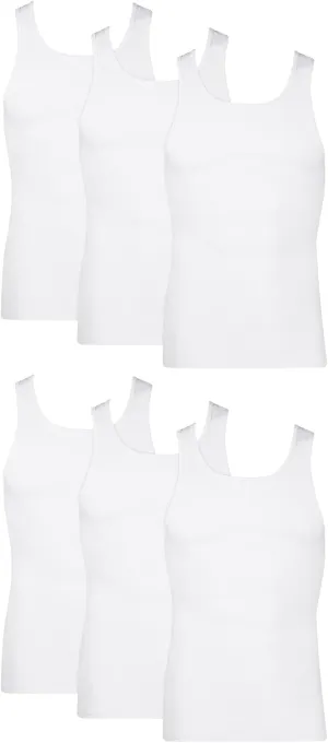 Hanes Men's, Moisture-Wicking Ribbed, Lightweight Cotton Tank Undershirts, Multi-Pack