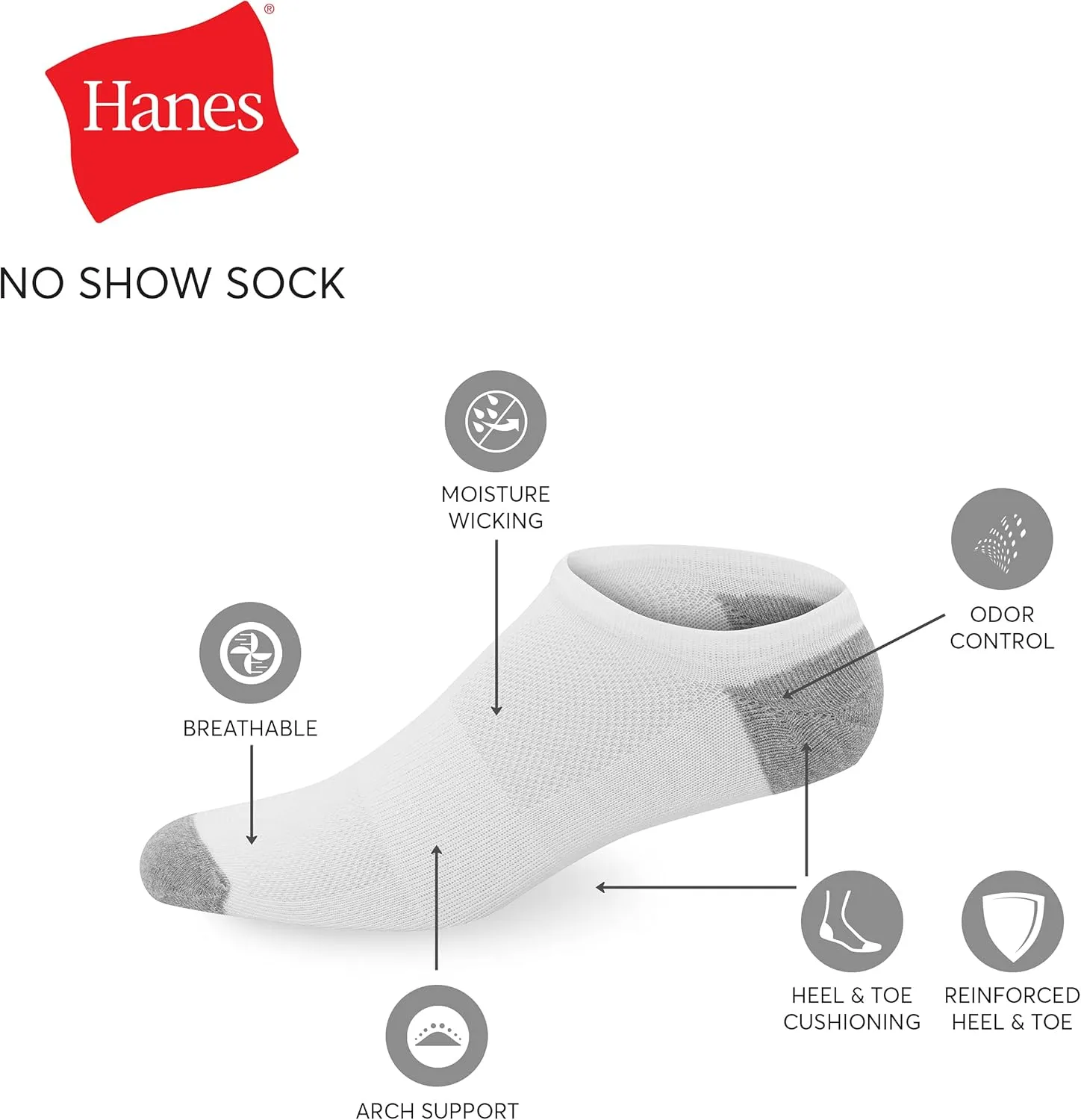 Hanes Men's Socks, X-Temp Lightweight Socks, Low Cut and No Show, 12-Pack