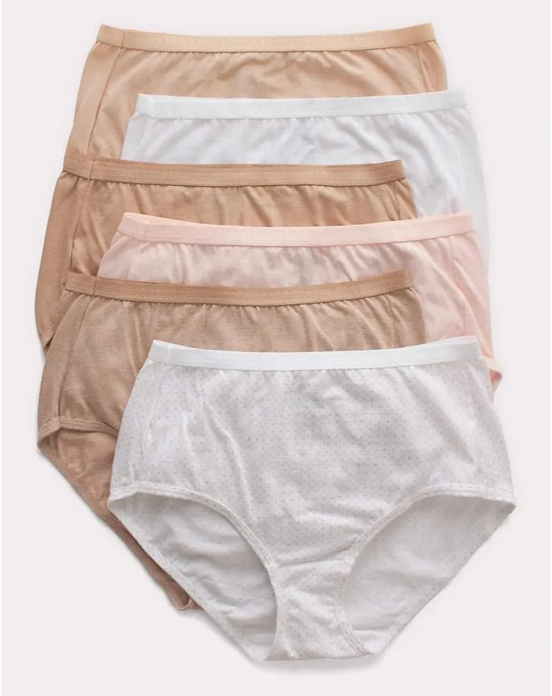 Hanes womens High-waisted Briefs Panties Pack, Lightweight Moisture-wicking Underwear, 6-pack
