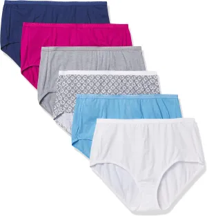 Hanes womens High-waisted Briefs Panties Pack, Lightweight Moisture-wicking Underwear, 6-pack