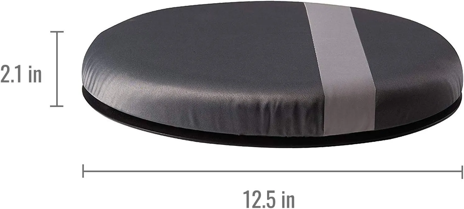 HealthSmart 360 Degree Swivel Seat Cushion, Chair Assist for Elderly, Swivel Seat Cushion for Car, Twisting Disc, Gray Stripe, 12.5 Inches in Diameter
