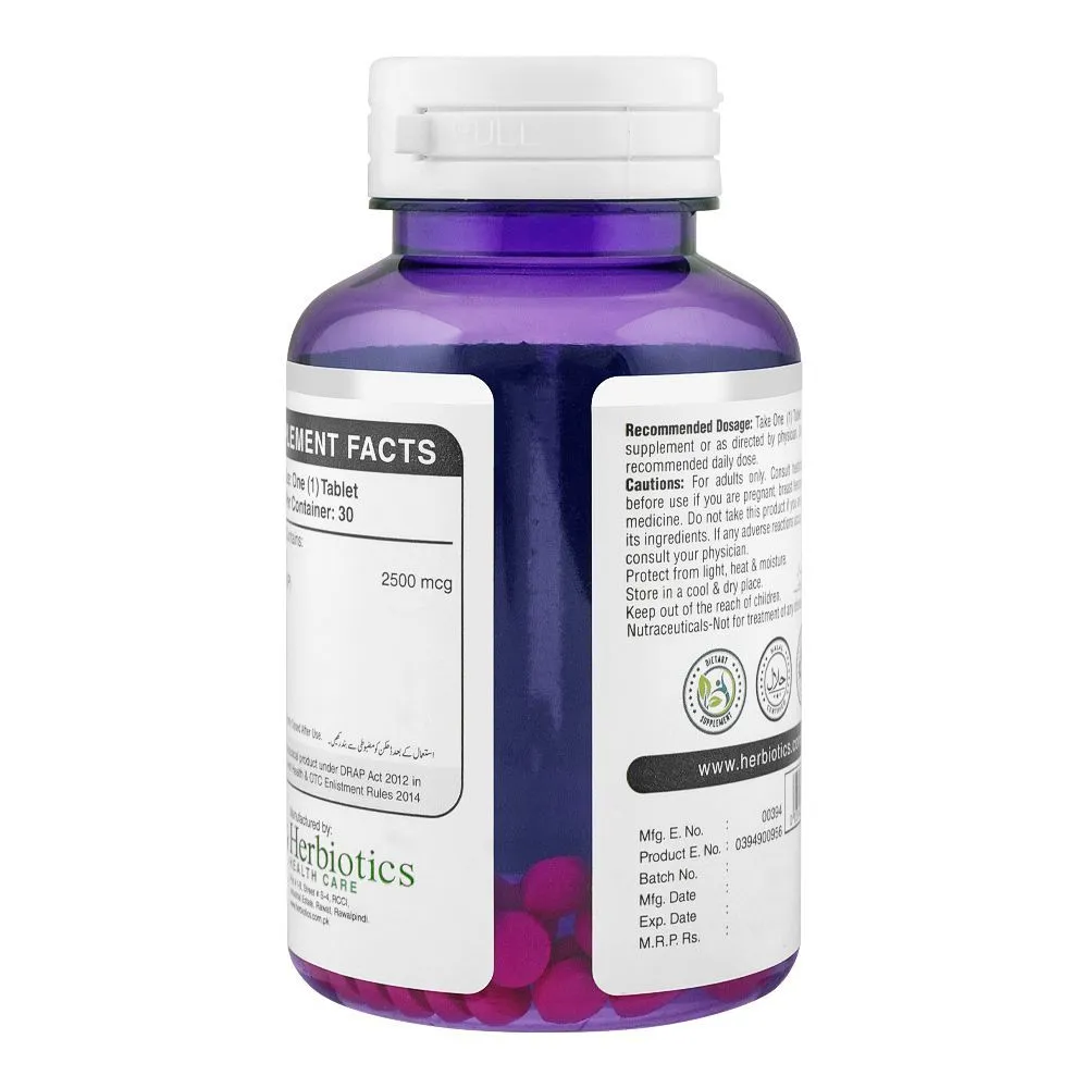 Herbiotics Biotin 5000mcg Lustrous Hair Radiant Skin & Strong Nails Dietary Supplement 60-Pack