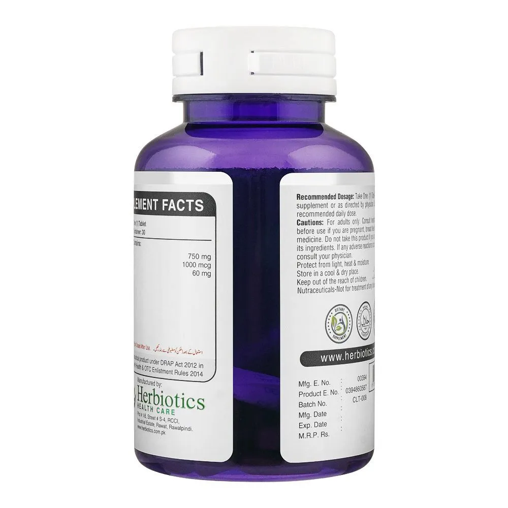 Herbiotics Collagen With Biotin & Vitamin C, For Healthy Skin, Hair & Nails, 750mg Dietary Supplement, 30-Pack