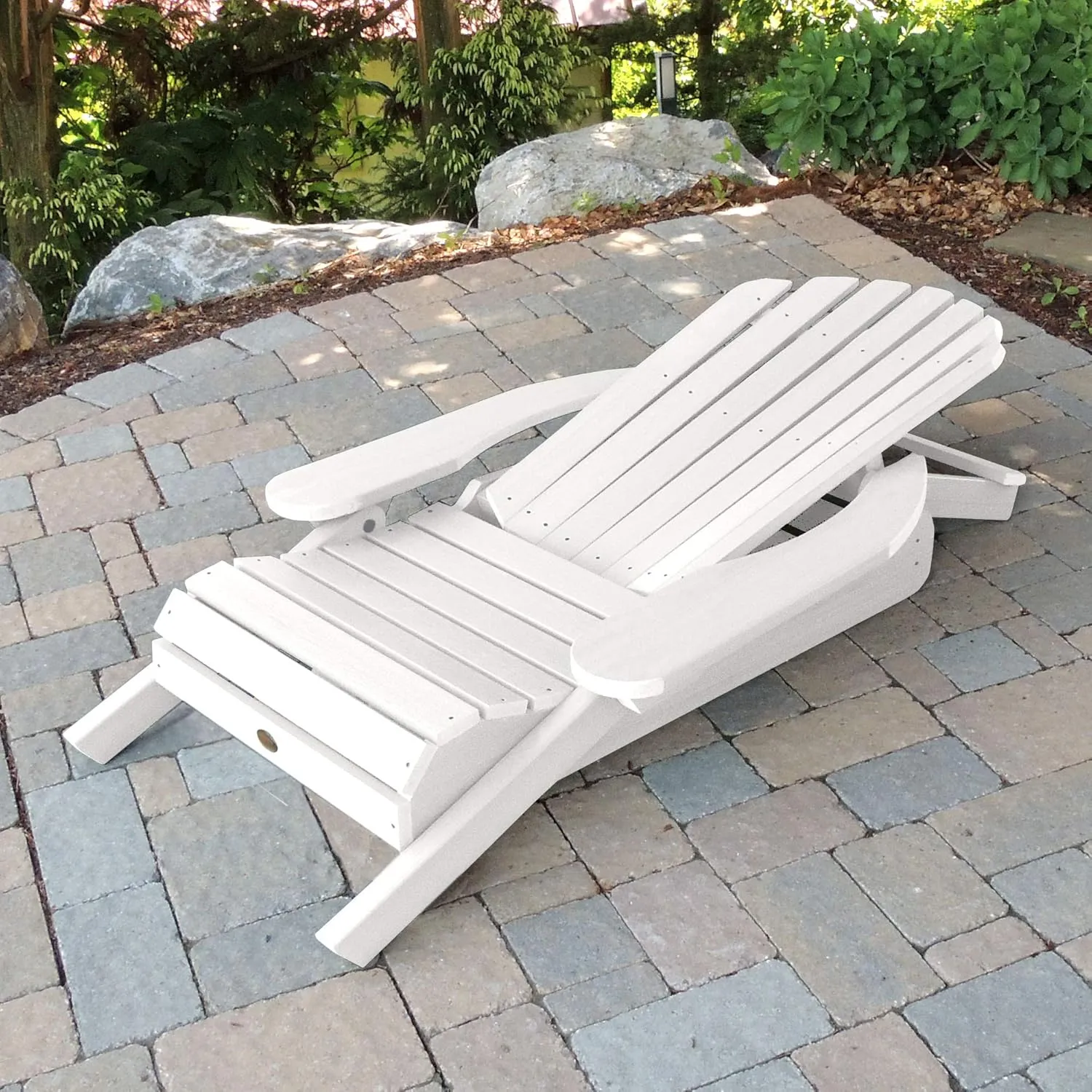 highwood Hamilton Made in the USA Folding and Reclining Adirondack Chair, Adult Size, White