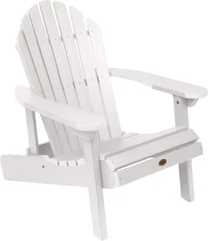 highwood Hamilton Made in the USA Folding and Reclining Adirondack Chair, Adult Size, White