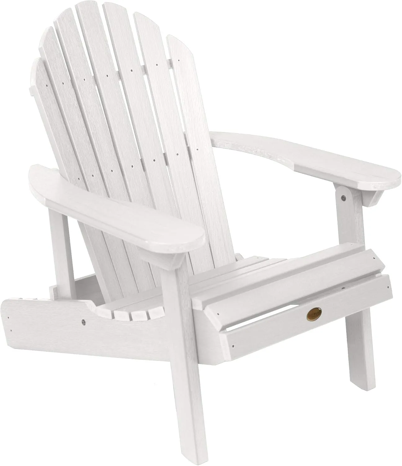 highwood Hamilton Made in the USA Folding and Reclining Adirondack Chair, Adult Size, White