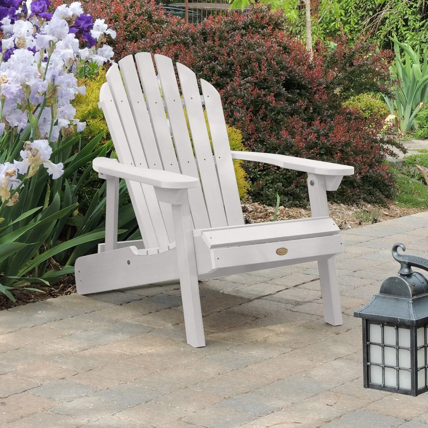 highwood Hamilton Made in the USA Folding and Reclining Adirondack Chair, Adult Size, White