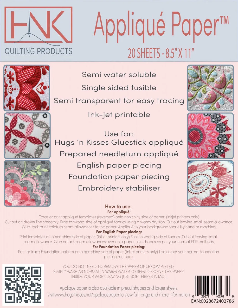 HNK Applique Paper - 20 Pack
