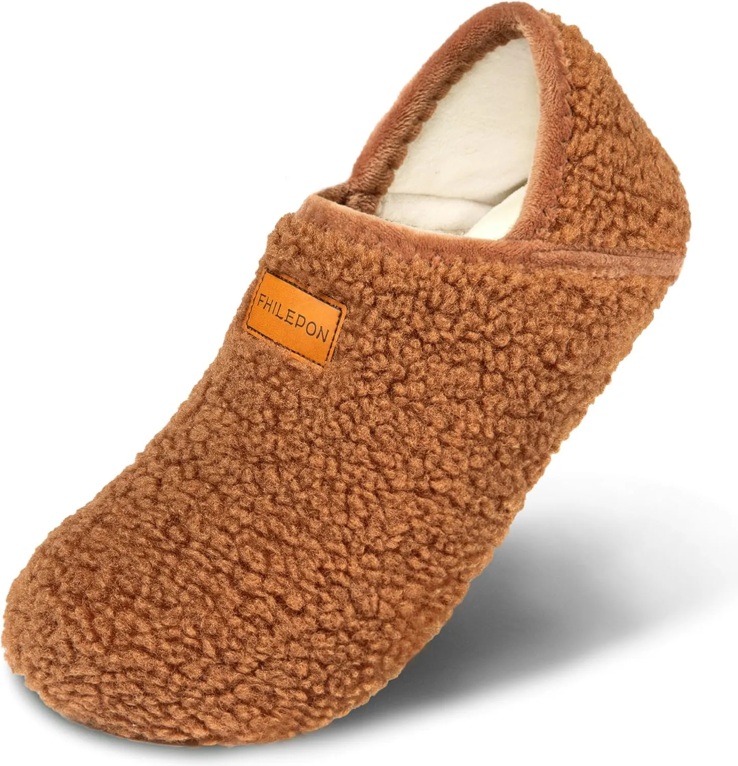 House Slippers for Women Soft-Lightweight House Shoes Men’s Furry Slippers Socks with Rubber Sole for Indoor Outdoor Use