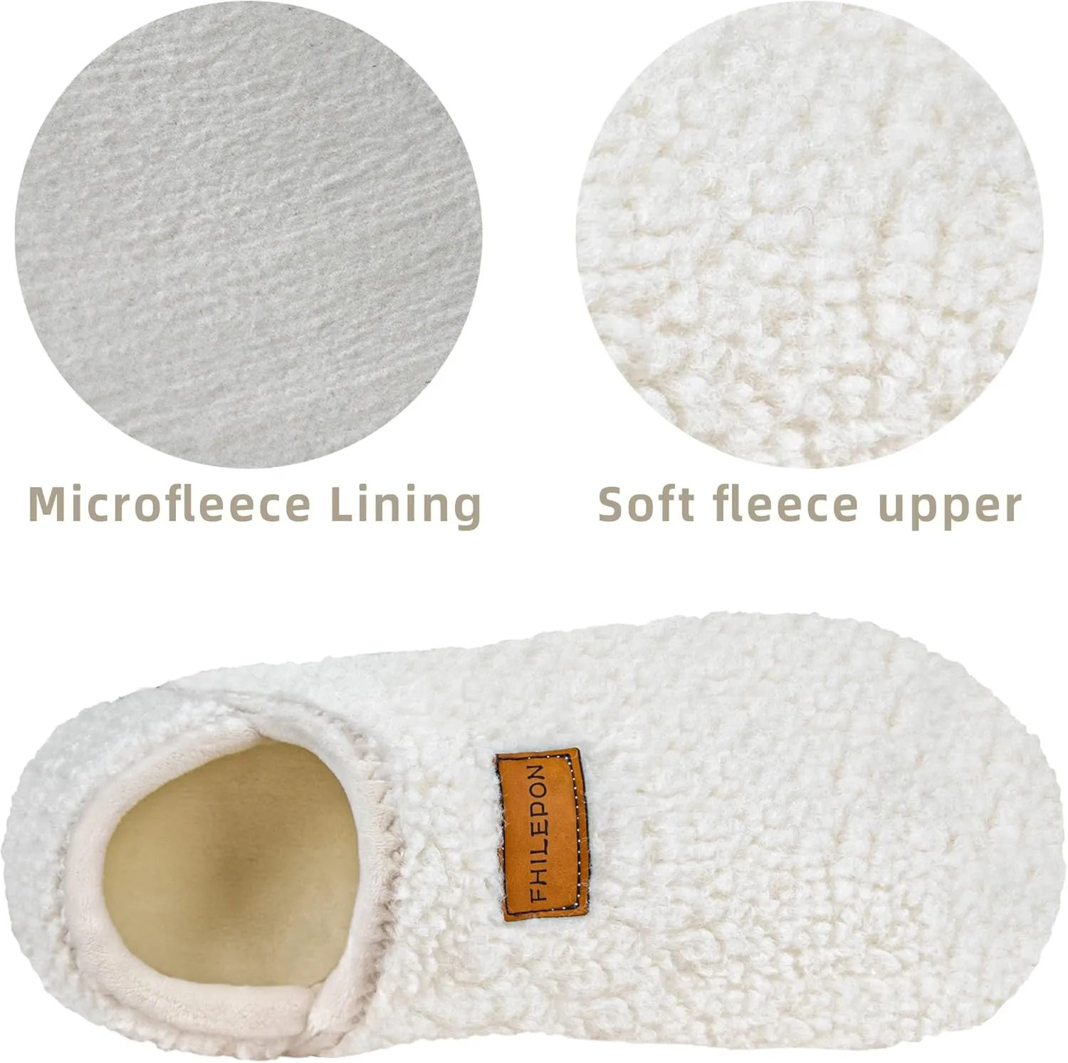 House Slippers for Women Soft-Lightweight House Shoes Men’s Furry Slippers Socks with Rubber Sole for Indoor Outdoor Use