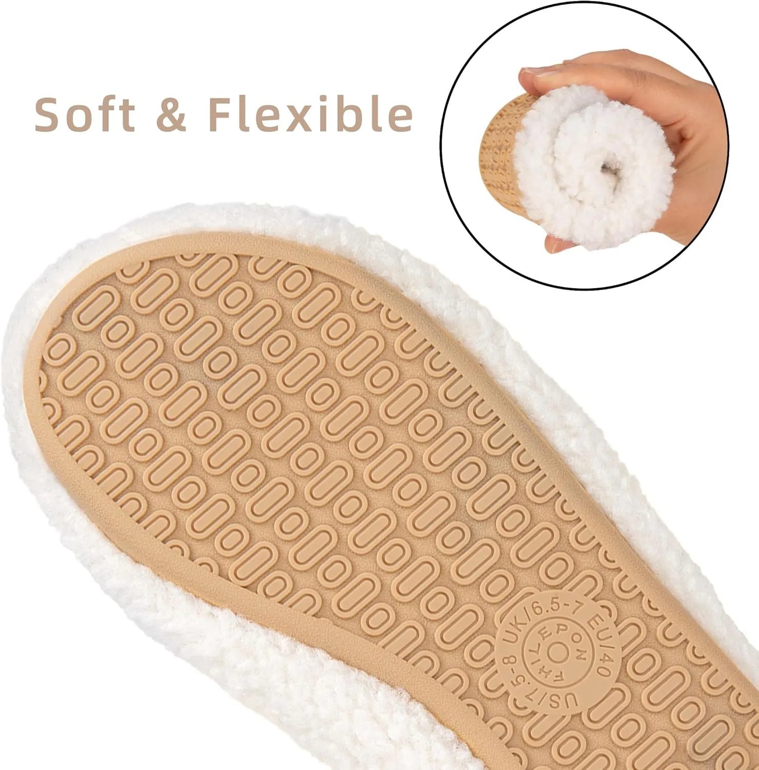 House Slippers for Women Soft-Lightweight House Shoes Men’s Furry Slippers Socks with Rubber Sole for Indoor Outdoor Use