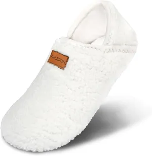 House Slippers for Women Soft-Lightweight House Shoes Men’s Furry Slippers Socks with Rubber Sole for Indoor Outdoor Use