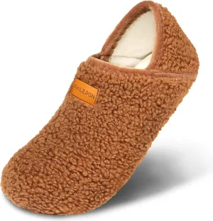 House Slippers for Women Soft-Lightweight House Shoes Men’s Furry Slippers Socks with Rubber Sole for Indoor Outdoor Use
