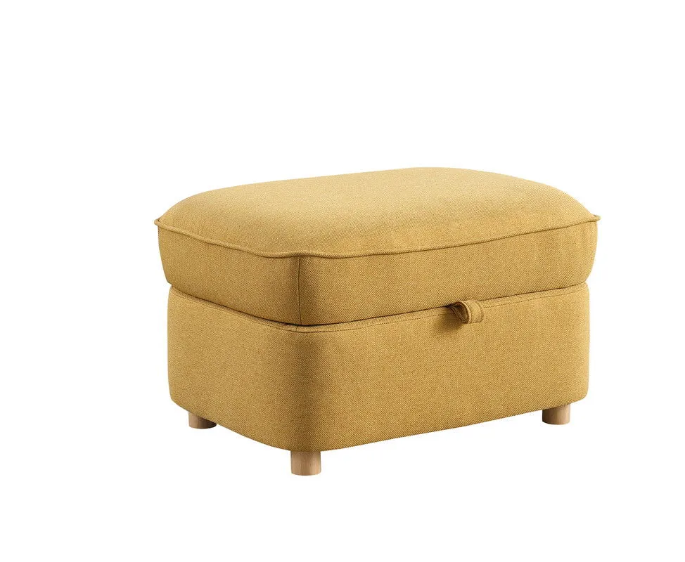 Huckleberry - Linen Accent Chair With Storage Ottoman And Folding Side Table