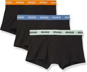 HUGO Men's 3 Pack Bold Logo Cotton Stretch Trunks