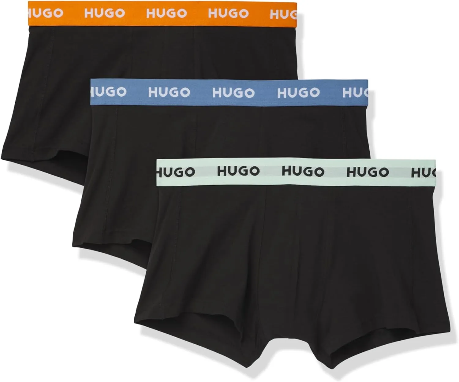 HUGO Men's 3 Pack Bold Logo Cotton Stretch Trunks