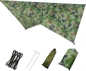 HXBER Outdoor Supplies Multifunctional Waterproof Sunscreen Camping Beach Shade Outdoor Tent, 230 times 210cm, Camouflage