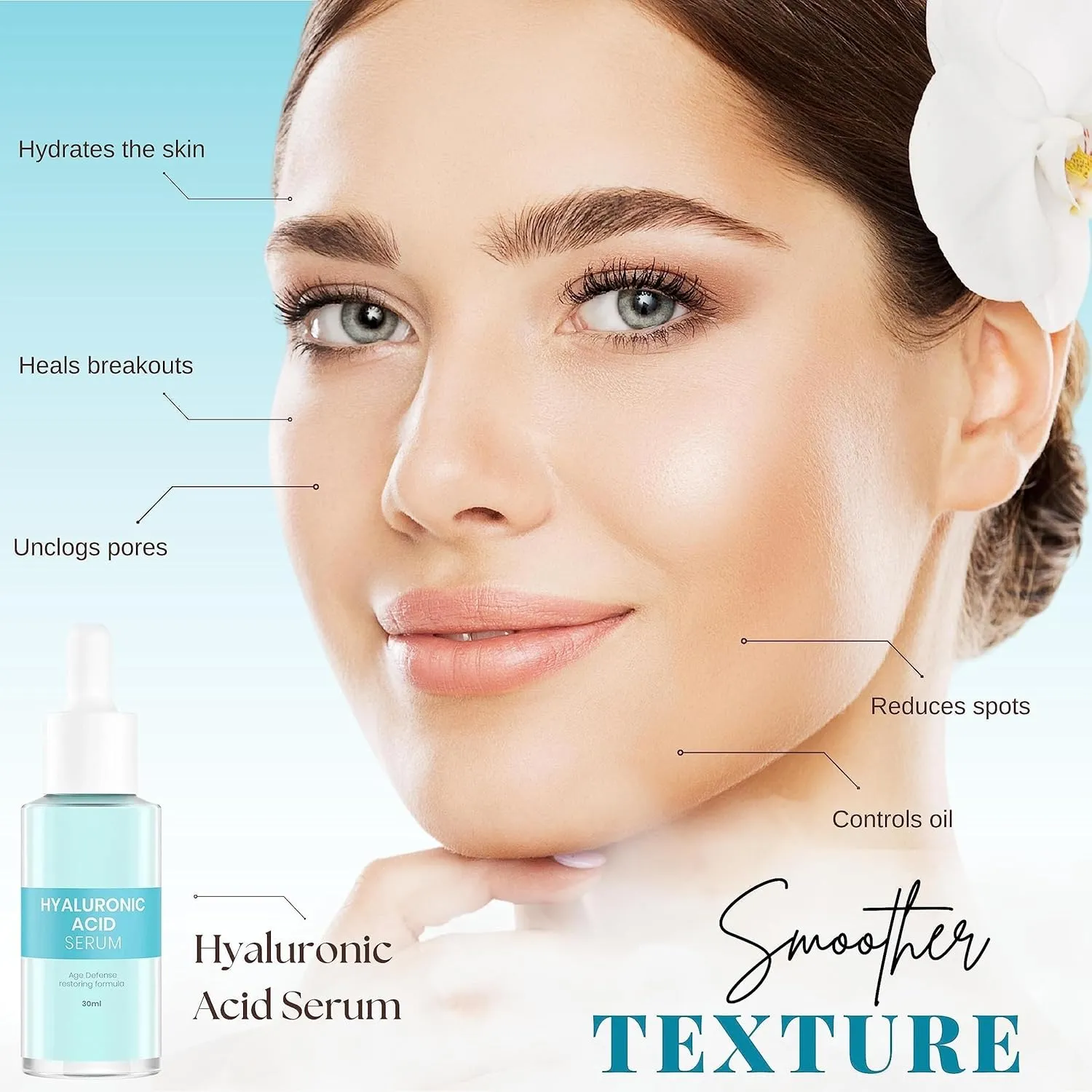 Hyaluronic Acid Serum - Revitalize and Hydrate for a Radiant Glow and Deep Moisture - Smooth for a Youthful Appearance - Achieve a Fresh and Glowing Look (1 Pack)