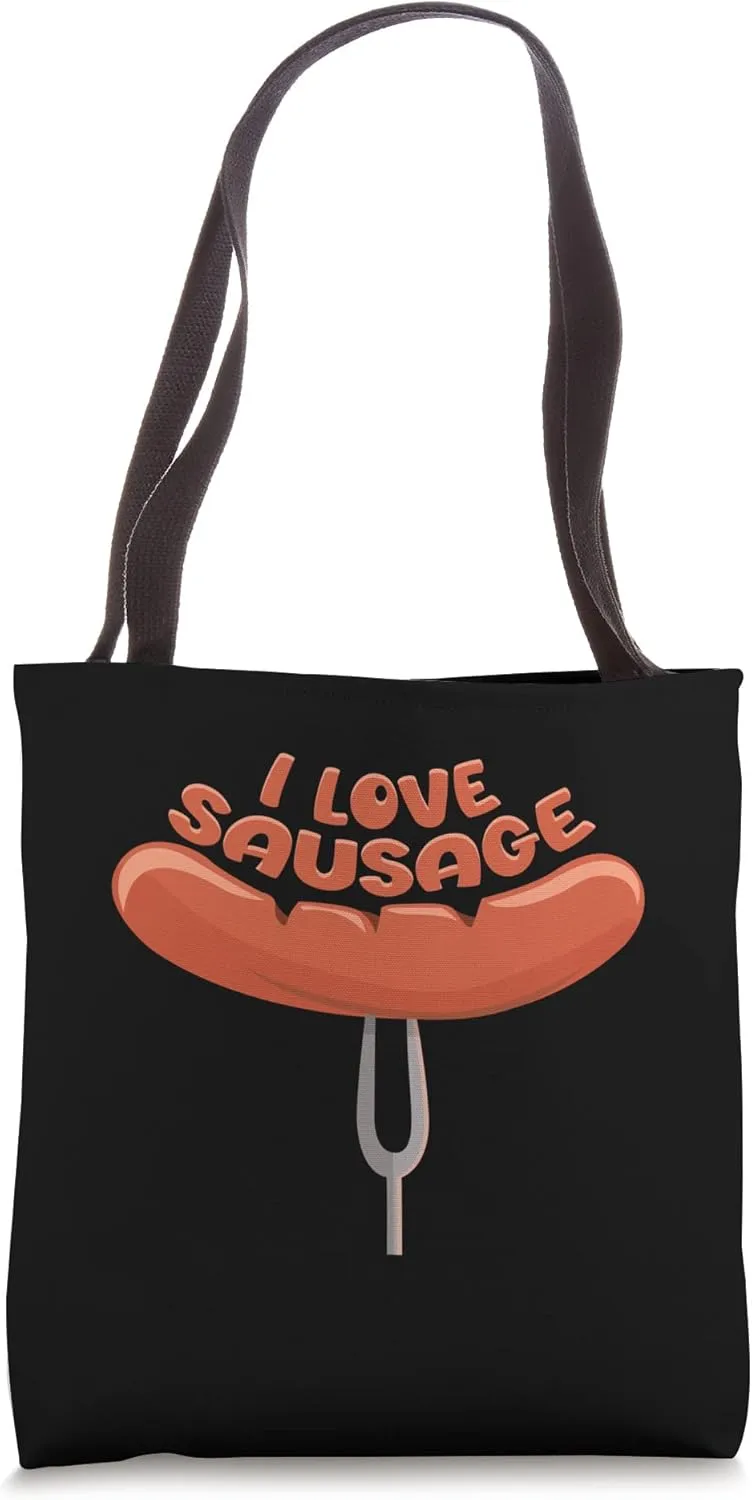 I Love Sausage Fat Meaty Sausage Tote Bag