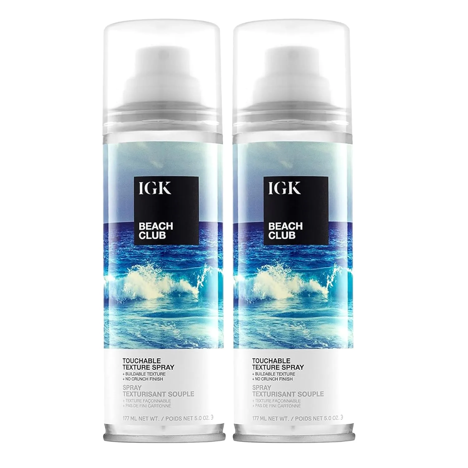 IGK BEACH CLUB Touchable Texture Spray | Hold   Volume   Lightweight | Vegan   Cruelty Free | 5.0 oz (Pack of 2)