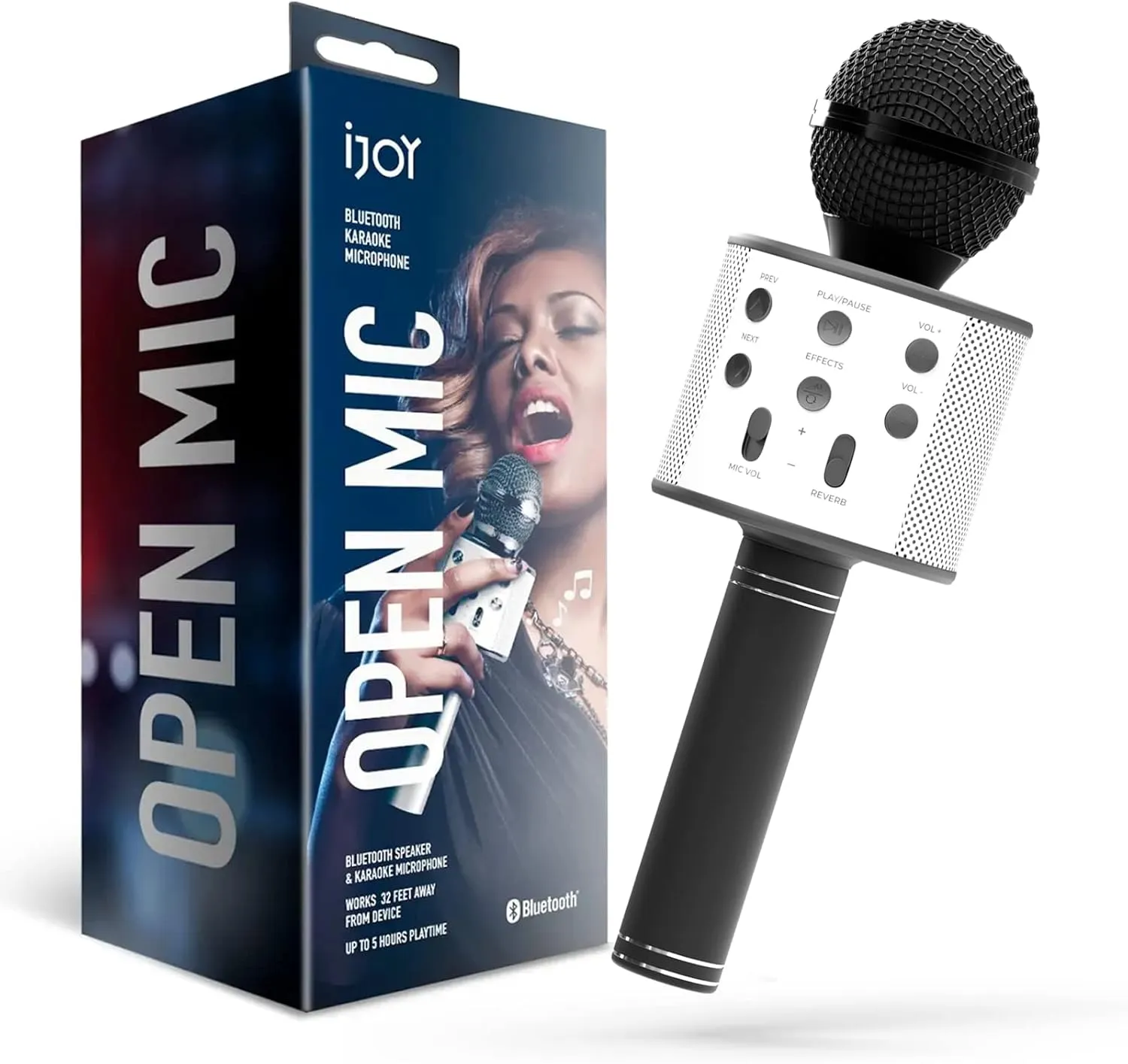 iJoy Wireless Karaoke Microphone - Bluetooth Karaoke Speaker with Voice Changer - Portable Singalong Machine for Adults and Kids