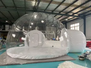 Inflatable Commercial Grade PVC Clear Eco Dome Camping Bubble Tent W/Fan (Size: 16ft.(D) x 9ft.(H))