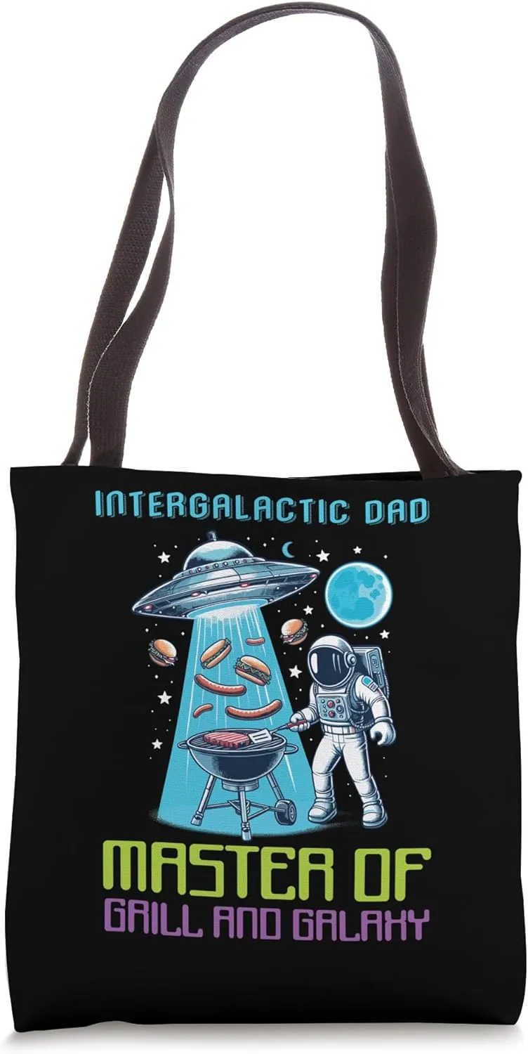 Intergalactic Dad Master Of Grill And Galaxy Tote Bag