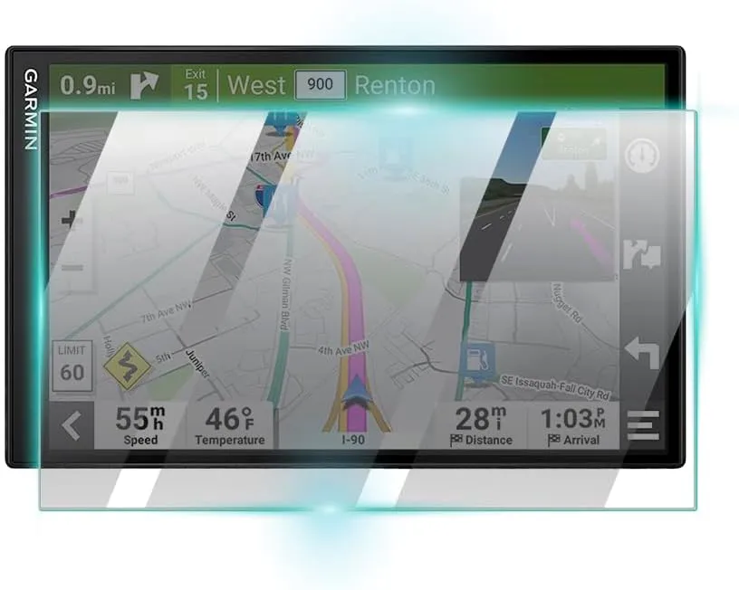 IPG ProActive for Garmin DriveSmart 86, 8-inch Car GPS Navigator 9H Hardness Screen Protector Nano Ceramic FilmUltra Responsive High Clarity Anti Scratch Smudge for ProAc86