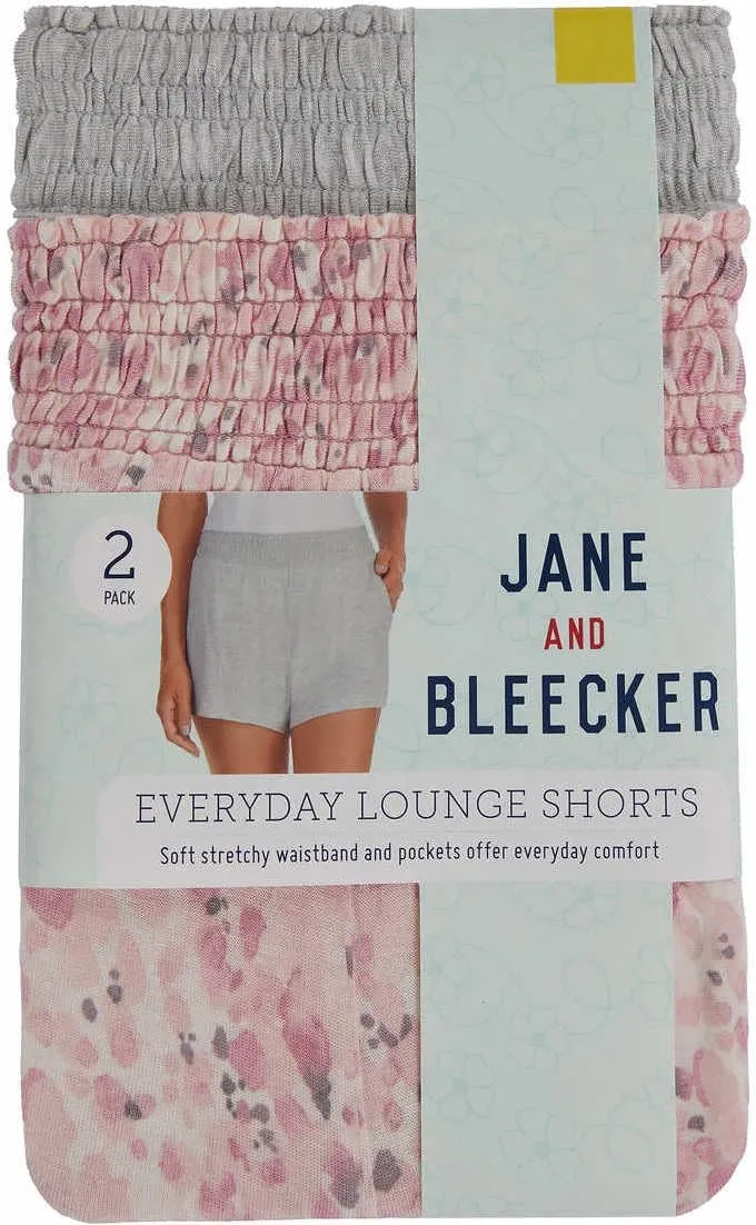Jane and Bleecker Women's 2 Pack Lightweight Lounge Sleep Shorts