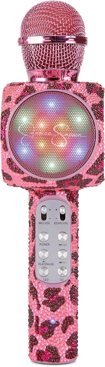 Jessica Simpson Wireless Bluetooth Karaoke Microphone, 3-in-1 Portable Handheld Mic Speaker for All Smartphones,Gifts for Girls Kids Adults All Age