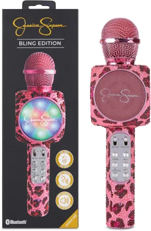 Jessica Simpson Wireless Bluetooth Karaoke Microphone, 3-in-1 Portable Handheld Mic Speaker for All Smartphones,Gifts for Girls Kids Adults All Age