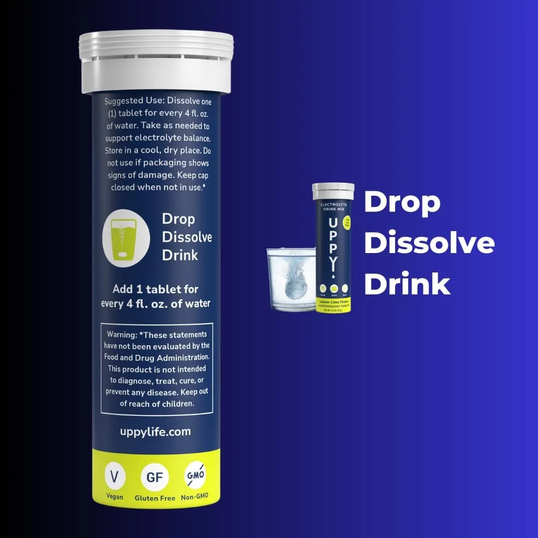 Jet Lag Relief Travel Essential: 30 Hydration Tablets with Electrolytes, Lemon-Lime for Travel, Sports, Party (Pack of 3 x 10)
