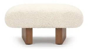 Jia - Jia Ottoman, White Vegan Sheepskin