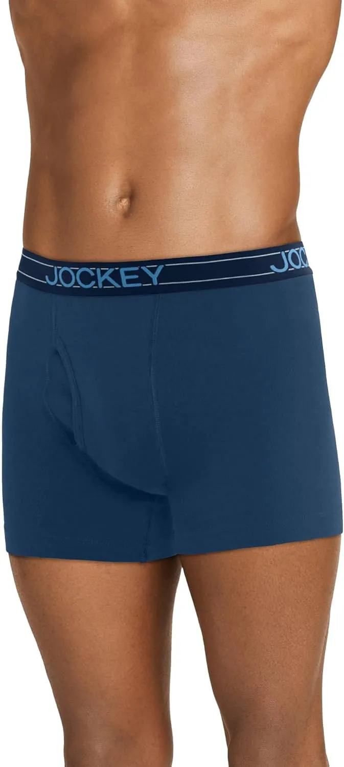Jockey Men's Underwear Lightweight Cotton Blend 5" Boxer Brief - 4 Pack