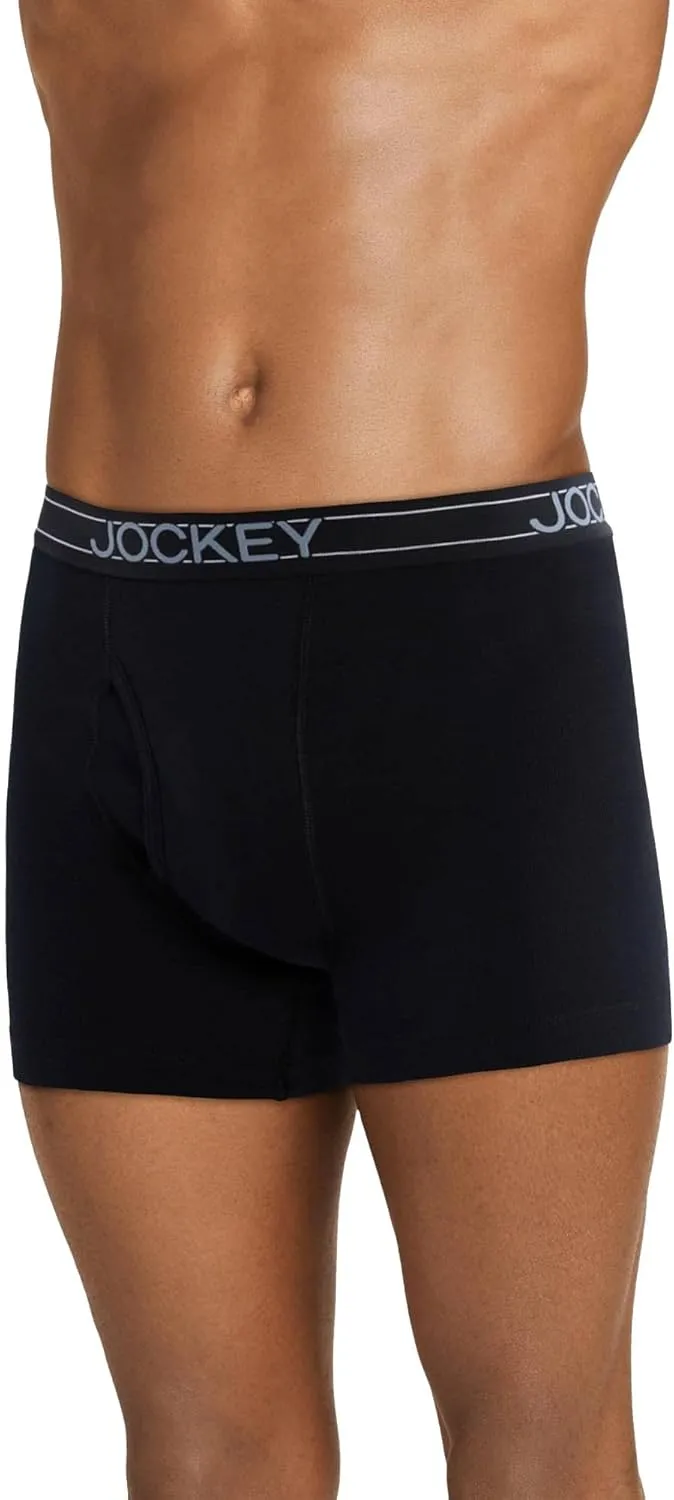 Jockey Men's Underwear Lightweight Cotton Blend 5" Boxer Brief - 4 Pack