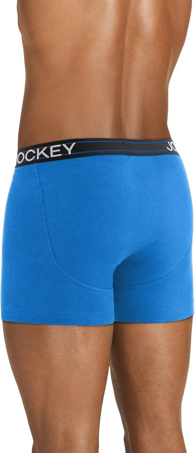 Jockey Men's Underwear Lightweight Cotton Blend 5" Boxer Brief - 4 Pack
