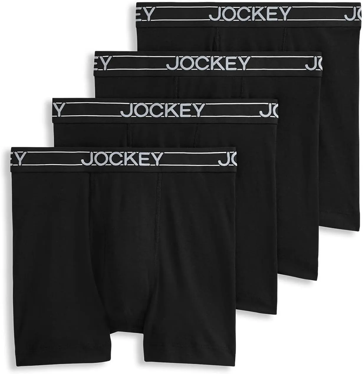Jockey Men's Underwear Lightweight Cotton Blend 5" Boxer Brief - 4 Pack
