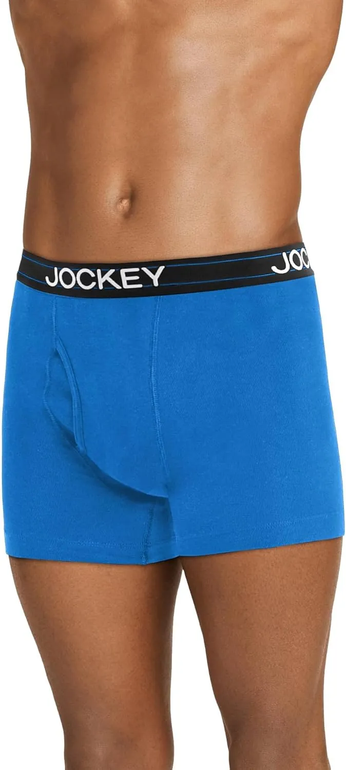 Jockey Men's Underwear Lightweight Cotton Blend 5" Boxer Brief - 4 Pack
