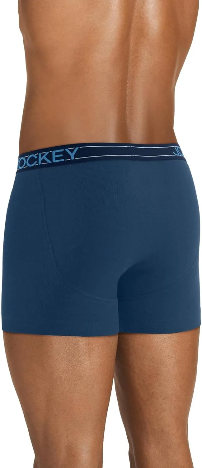 Jockey Men's Underwear Lightweight Cotton Blend 5" Boxer Brief - 4 Pack