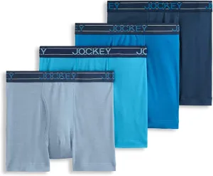 Jockey Men's Underwear Lightweight Cotton Blend 5" Boxer Brief - 4 Pack