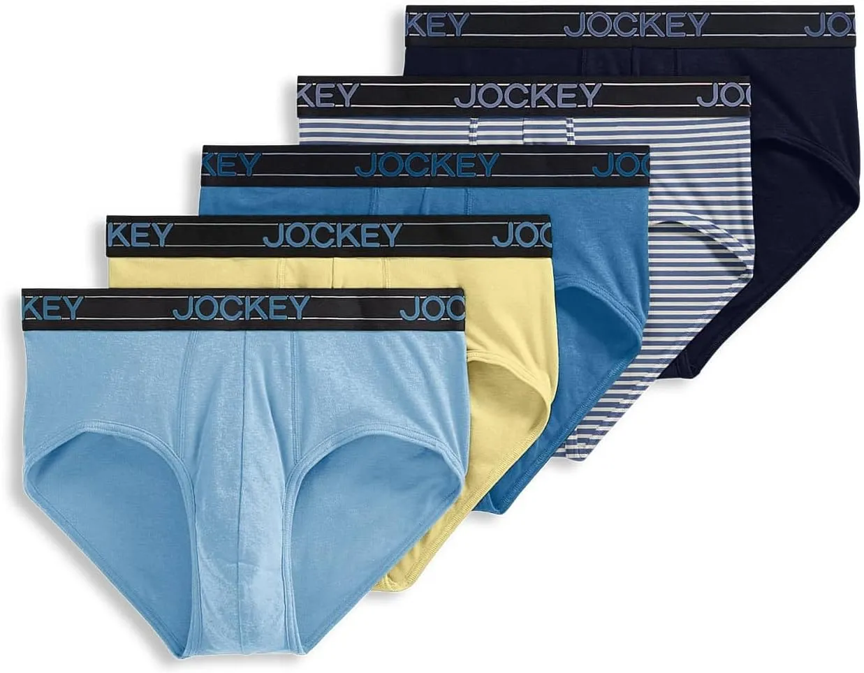 Jockey Men's Underwear Lightweight Cotton Blend Brief - 5 Pack