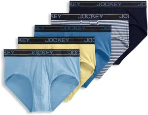 Jockey Men's Underwear Lightweight Cotton Blend Brief - 5 Pack