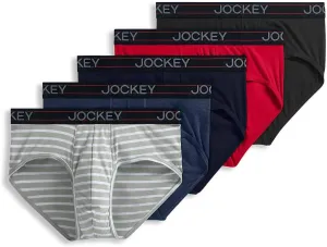 Jockey Men's Underwear Lightweight Cotton Blend Brief - 5 Pack