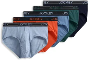 Jockey Men's Underwear Lightweight Cotton Blend Brief - 5 Pack