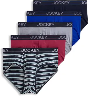 Jockey Men's Underwear Lightweight Cotton Blend Brief - 5 Pack