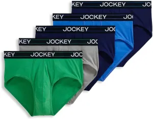 Jockey Men's Underwear Lightweight Cotton Blend Brief - 5 Pack