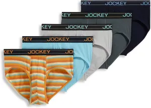 Jockey Men's Underwear Lightweight Cotton Blend Brief - 5 Pack