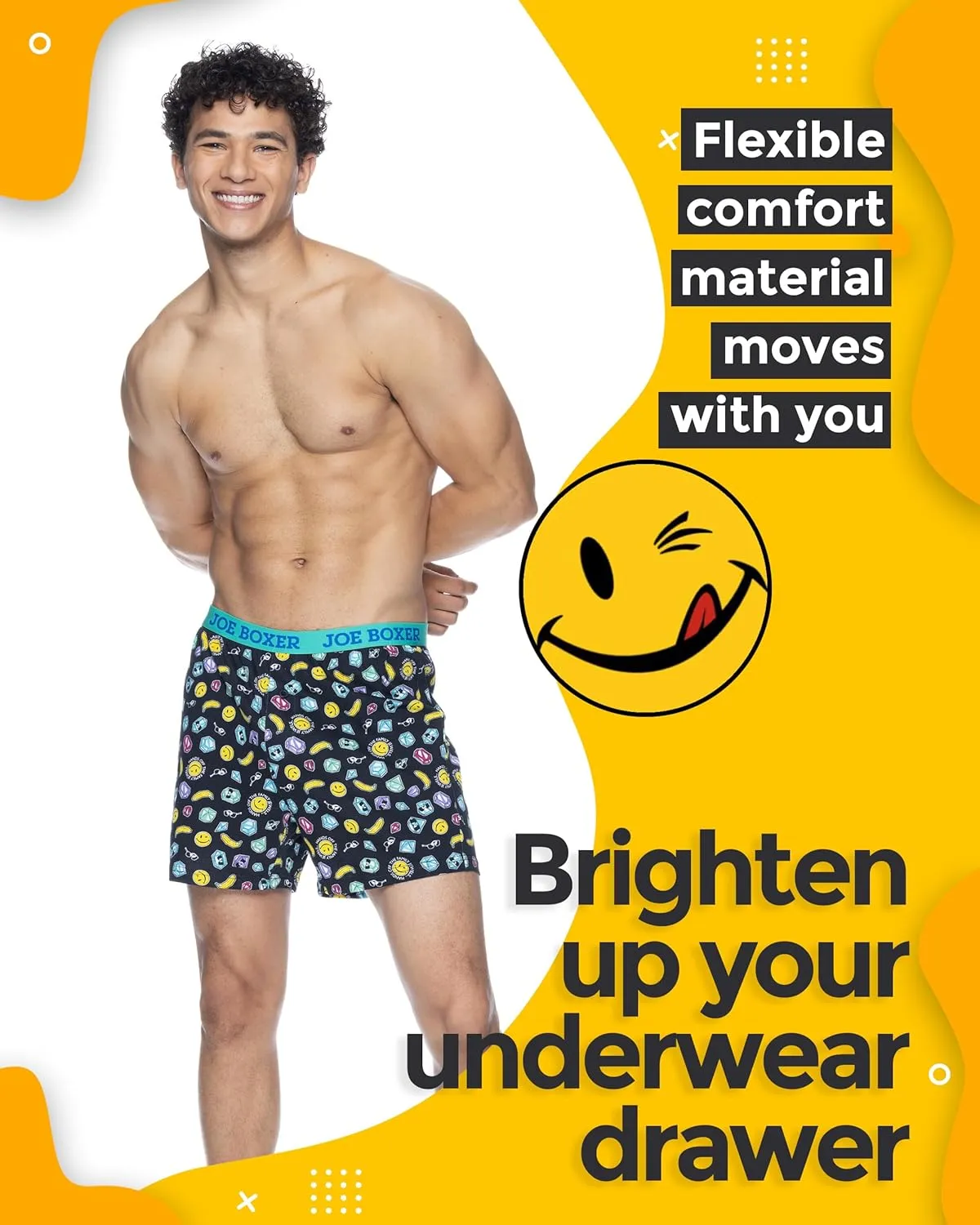 JOE BOXER Knit Cotton Boxers for Men Pack of 2, Cotton Men's Underwear, Boxer Shorts for Men 2-Pack